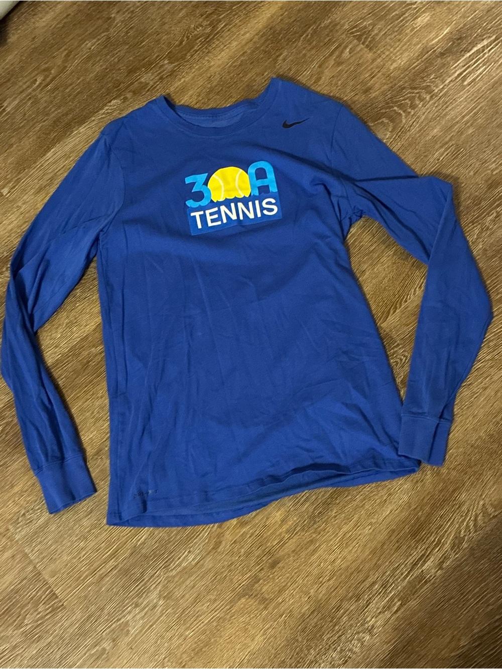 Nike Dri-FIT Women’s 30A Tennis Long Sleeve Shirt Blue Size M